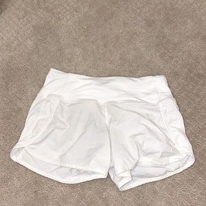 White Lululemon Speed-up shorts